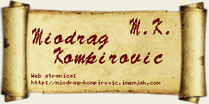 Miodrag Kompirović vizit kartica